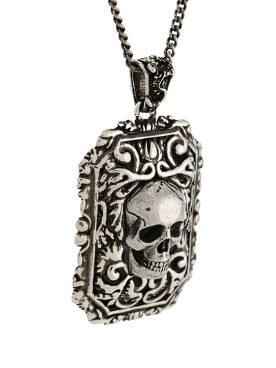 Shop Alexander Mcqueen Skull Charm Necklace In Metallic