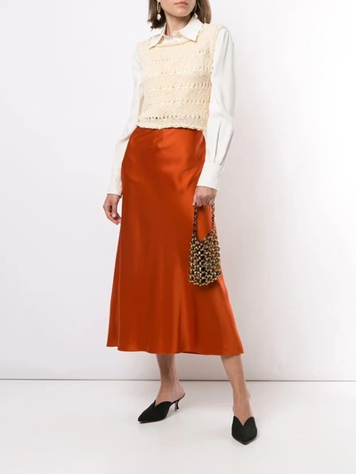 Voz Knitted Crop Top In Neutrals