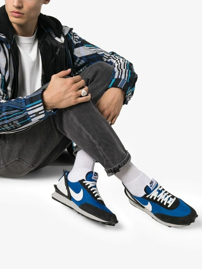 Nike Undercover Daybreak Leather-trimmed Nylon And Suede Sneakers In Blue