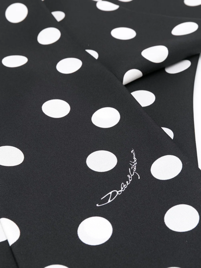 Shop Dolce & Gabbana Polka Dot Print Stole In N0004 Black