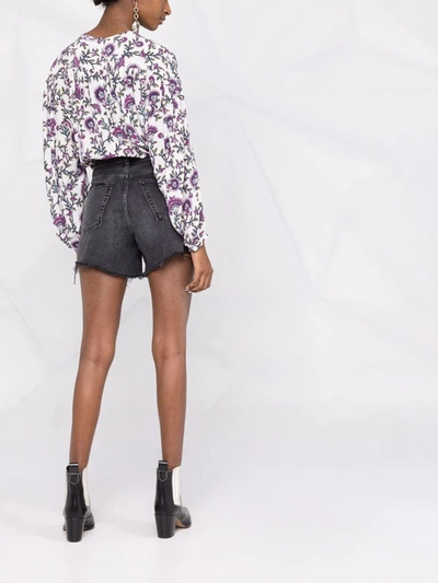 Shop Isabel Marant Brunille Abstract-print Blouse In Violett