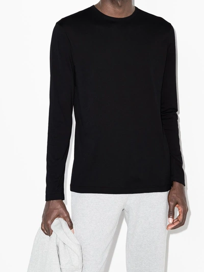 Shop Sunspel Long Sleeve T-shirt In Black