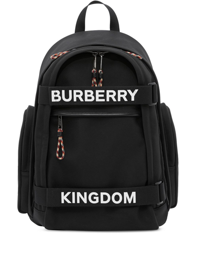 Shop Burberry Nevis Logo Printed Backpack In Black