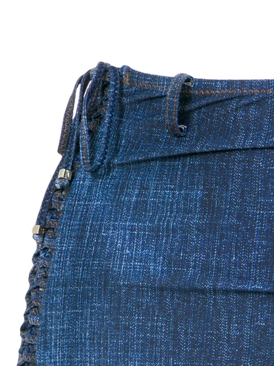 Amir Slama High Waist Denim Bikini Set In Blue