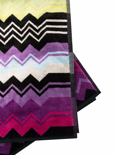 Shop Missoni Giacomo 2 Piece Bath And Hand Towel Set In Schwarz