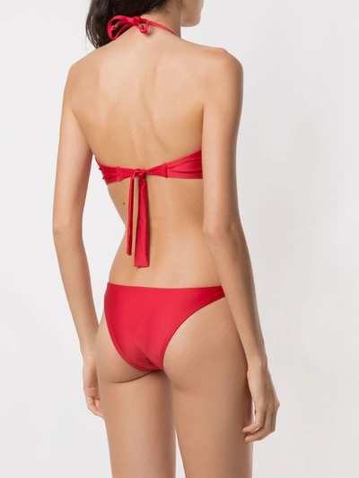 Shop Amir Slama Cut Out Halterneck Swimsuit In Red