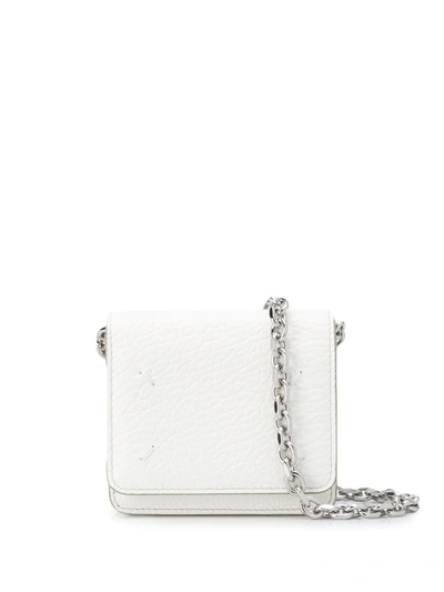 Shop Maison Margiela Chain Strap Wallet In White