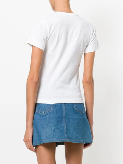 Comme Des Garçons Play White Red Heart Short Sleeve T-shirt In White