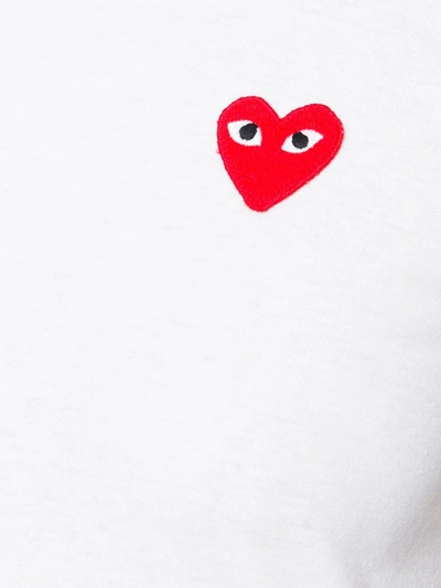Comme Des Garçons Play White Red Heart Short Sleeve T-shirt In White