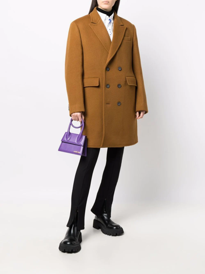 Ader Error Double-breasted Tailored Coat In 褐色