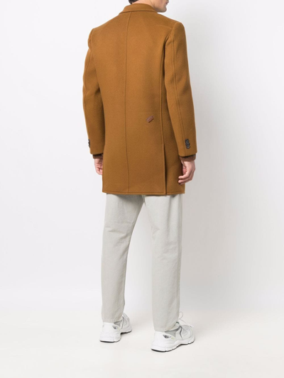 Shop Ader Error Double-breasted Tailored Coat In 褐色