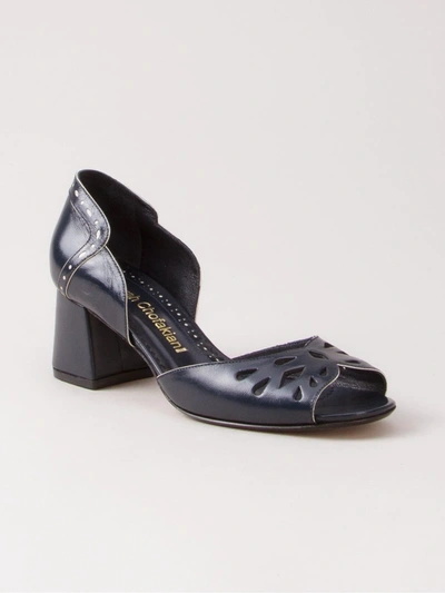 Sarah Chofakian Chunky Heel Sandals In Blue