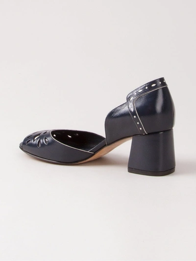Sarah Chofakian Chunky Heel Sandals In Blue