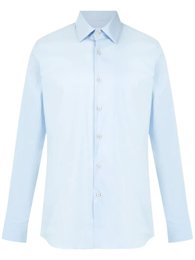 Shop Prada Long Sleeve Shirt In Blue