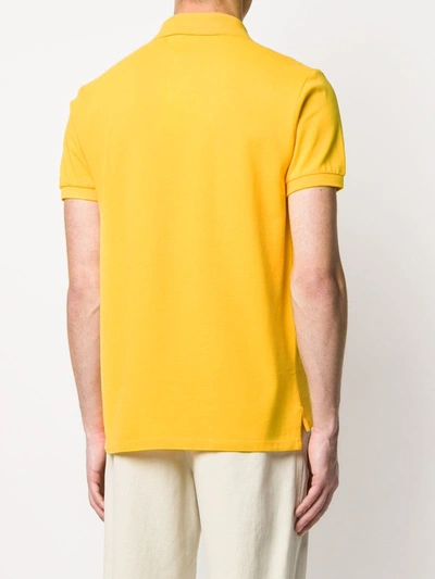 Shop Ralph Lauren Embroidered Logo Polo Shirt In Yellow