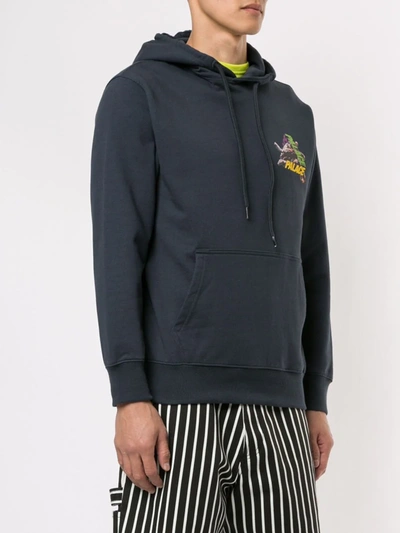 Shop Palace Octo Drawstring Hoodie In Blue