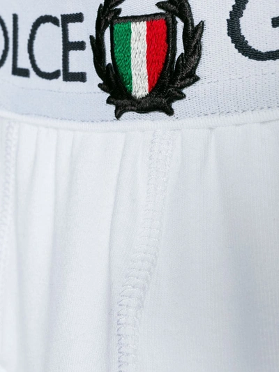 Dolce & Gabbana Elastic Waist Logo Briefs In White
