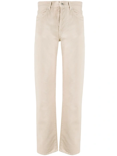 Shop Off-white High Waist Straight-leg Jeans In Neutrals