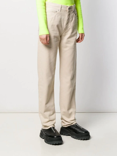 Off-white High Waist Straight-leg Jeans In Neutrals