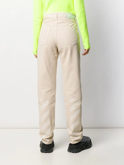 Shop Off-white High Waist Straight-leg Jeans In Neutrals