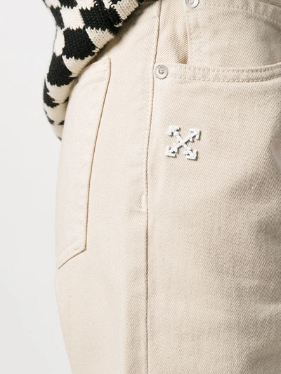 Off-white High Waist Straight-leg Jeans In Neutrals