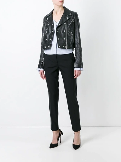 Dolce & Gabbana Tailored Stretch-wool Trousers In Black