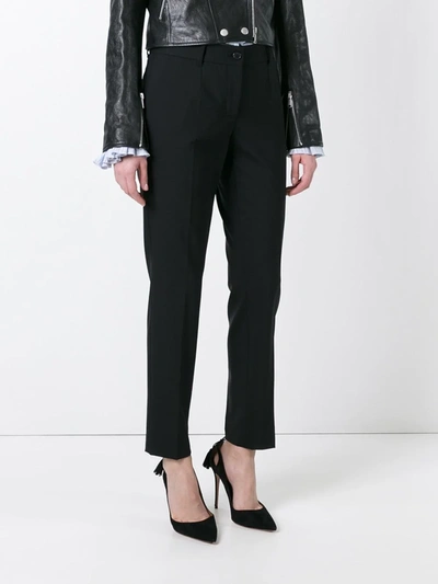 Dolce & Gabbana Tailored Stretch-wool Trousers In Black