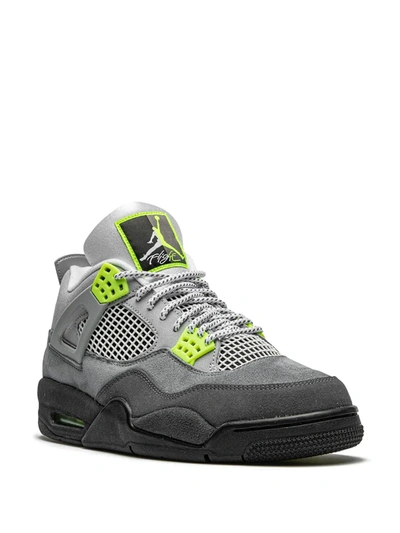 Shop Jordan Air  4 Retro Se "neon" Sneakers In Grey