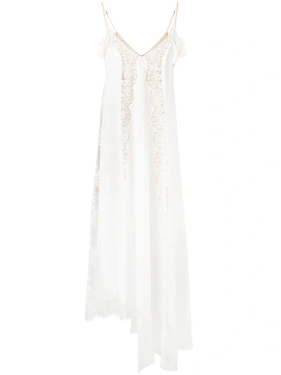 Shop Stella Mccartney Asymmetrical Lace Dress In White