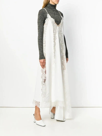 Shop Stella Mccartney Asymmetrical Lace Dress In White