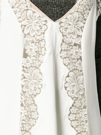 Shop Stella Mccartney Asymmetrical Lace Dress In White