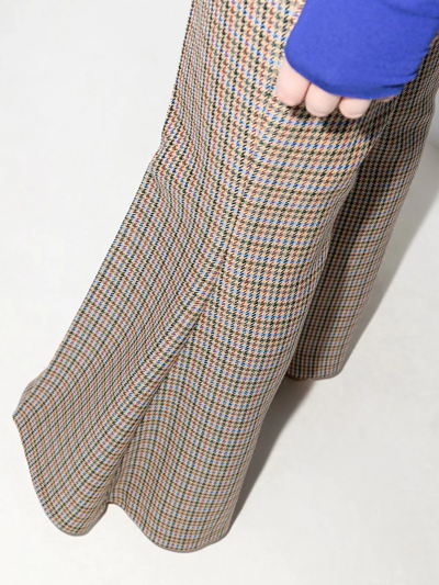 Stella Mccartney Houndstooth-pattern Flared Trousers In Neutrals