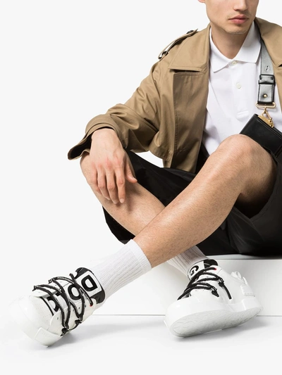 Dolce & Gabbana Dolce And Gabbana White Insert Portofino Sneakers In White