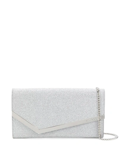 Shop Jimmy Choo Emmie Clutch In Grey