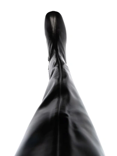 Shop Prada Thigh-high Platform Boots In Black