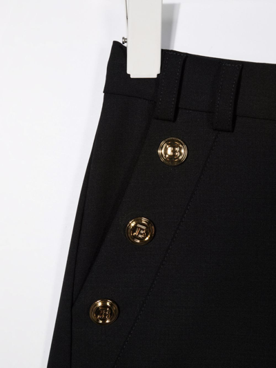 Shop Balmain Decorative-button Tailored Shorts In Black