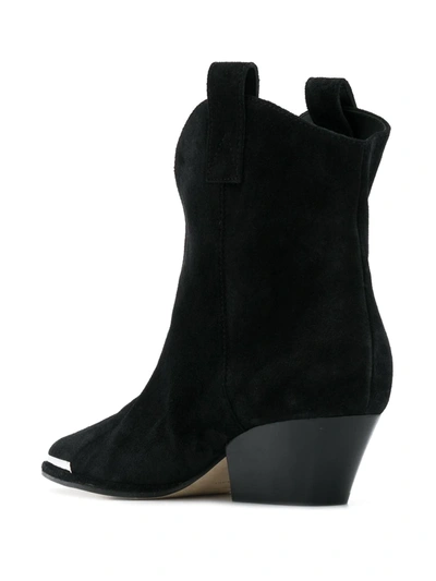 Shop Sergio Rossi Metal Toe-cap Ankle Boots In Black