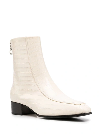 Shop Aeyde Rear-zip Ankle Boots In White