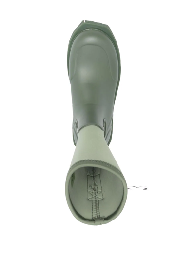 Off-white Zip-tie Rain Boots In Green
