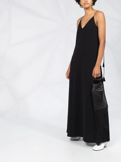 Shop Jil Sander Sleeveless V-neck Dress In Black