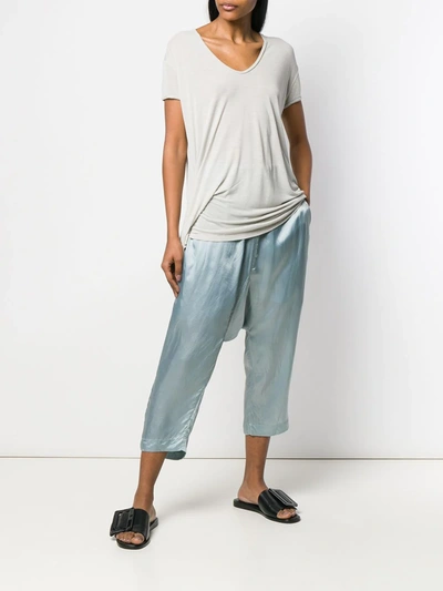 Shop Rick Owens Oversized Asymmetric Shaped T-shirt In Grey