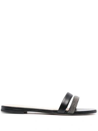 Shop Fabiana Filippi Rhinestone Strap Sandals In Black