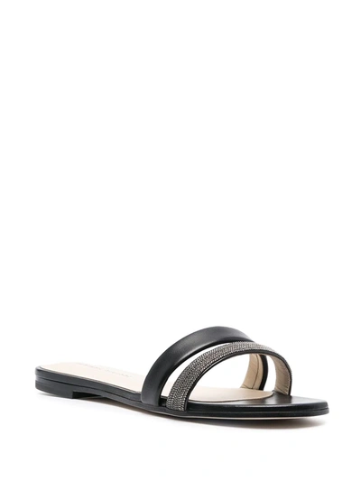 Shop Fabiana Filippi Rhinestone Strap Sandals In Black