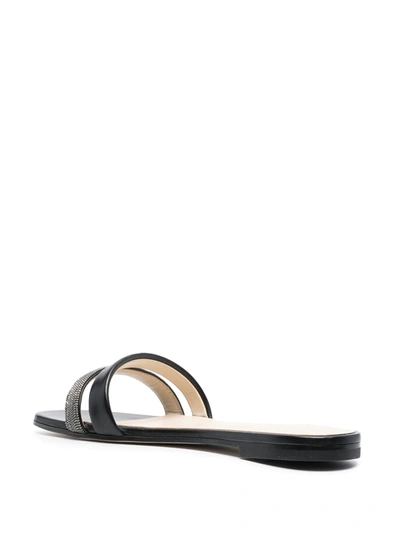 Shop Fabiana Filippi Rhinestone Strap Sandals In Black