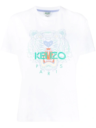 Shop Kenzo Tiger Print Short-sleeved T-shirt In White