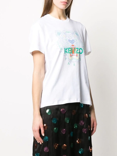 Shop Kenzo Tiger Print Short-sleeved T-shirt In White