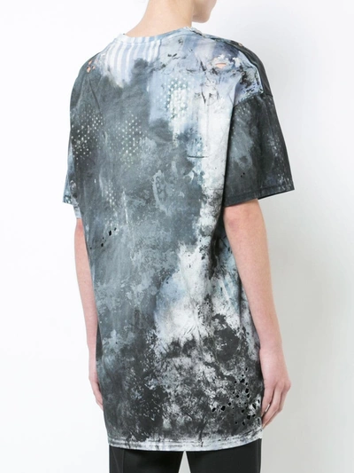 Shop Balmain Bleached Effect T-shirt In Grey