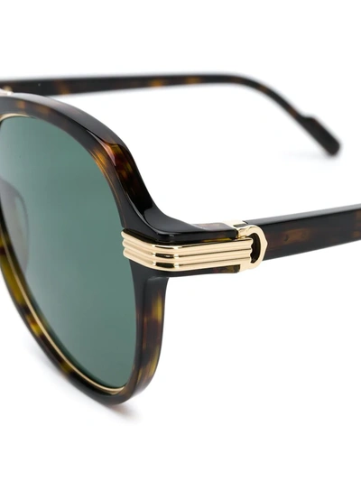 Shop Cartier C Décor Oversized-frame Sunglasses In Brown