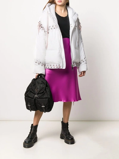 Shop Khrisjoy Oversized Lace-up Puffer Jacket In White