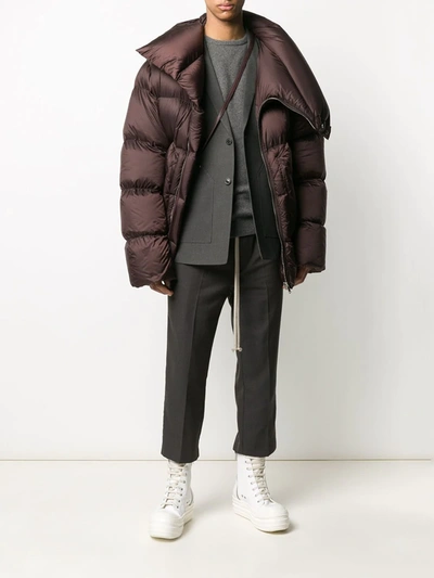 Rick Owens Geometric Pocket Blazer In Grey